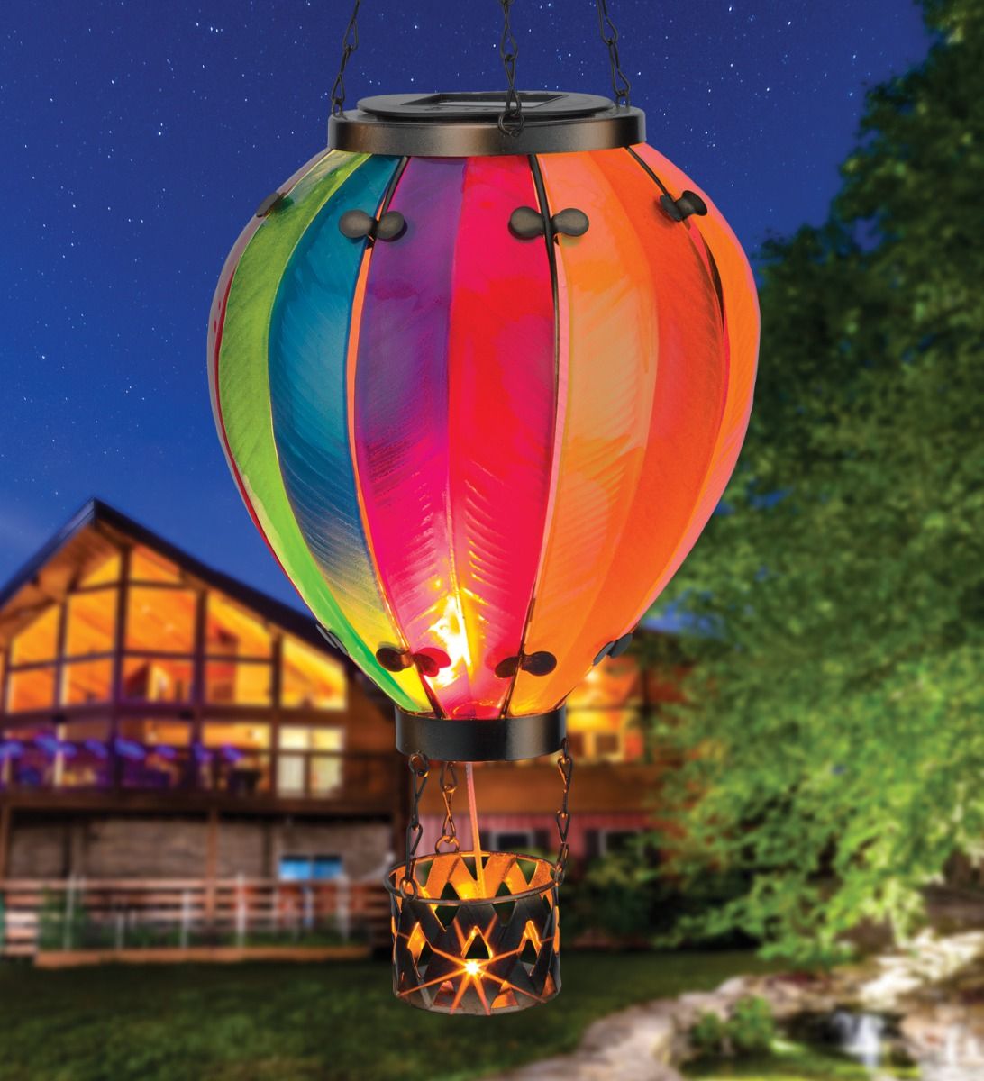 Hot Air Balloon Solar Lantern LG - Rainbow