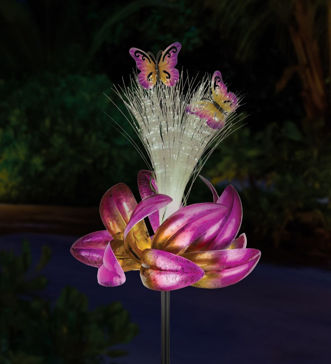 Sparkle Solar Spinner Garden Stake - Butterfly