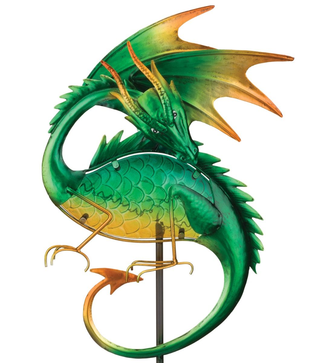 Dragon Solar Garden Stake - Green