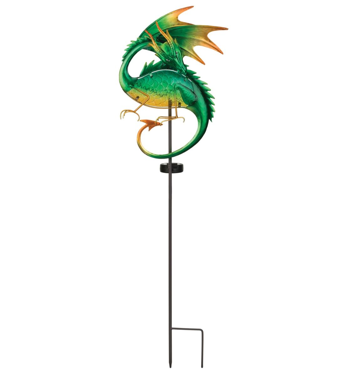 Dragon Solar Garden Stake - Green