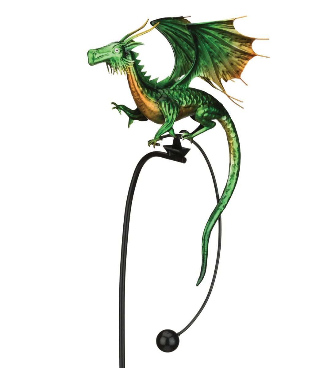 Dragon Rocker Garden Stake - Green