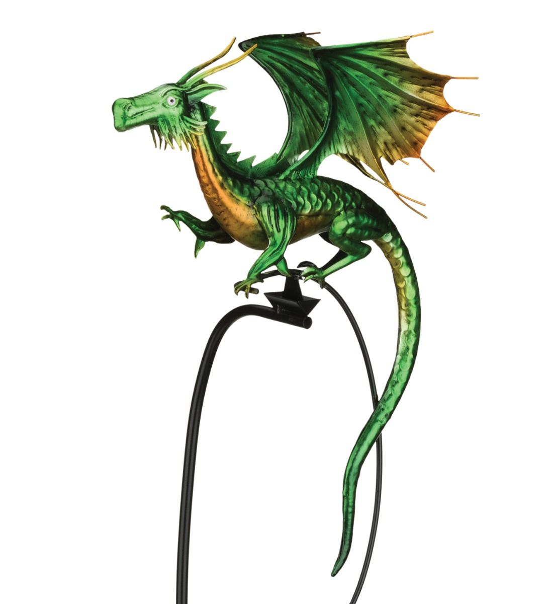 Dragon Rocker Garden Stake - Green