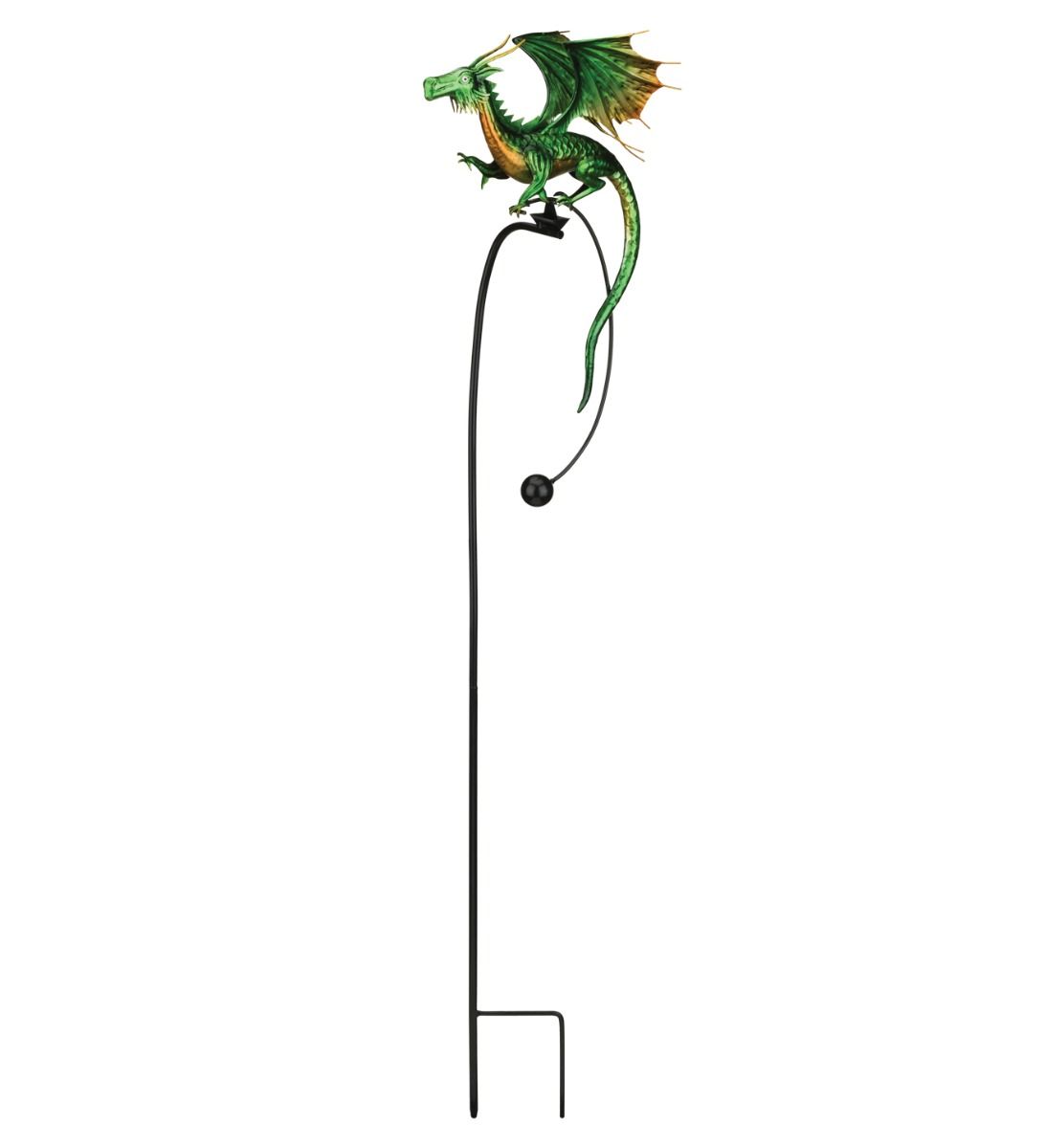 Dragon Rocker Garden Stake - Green