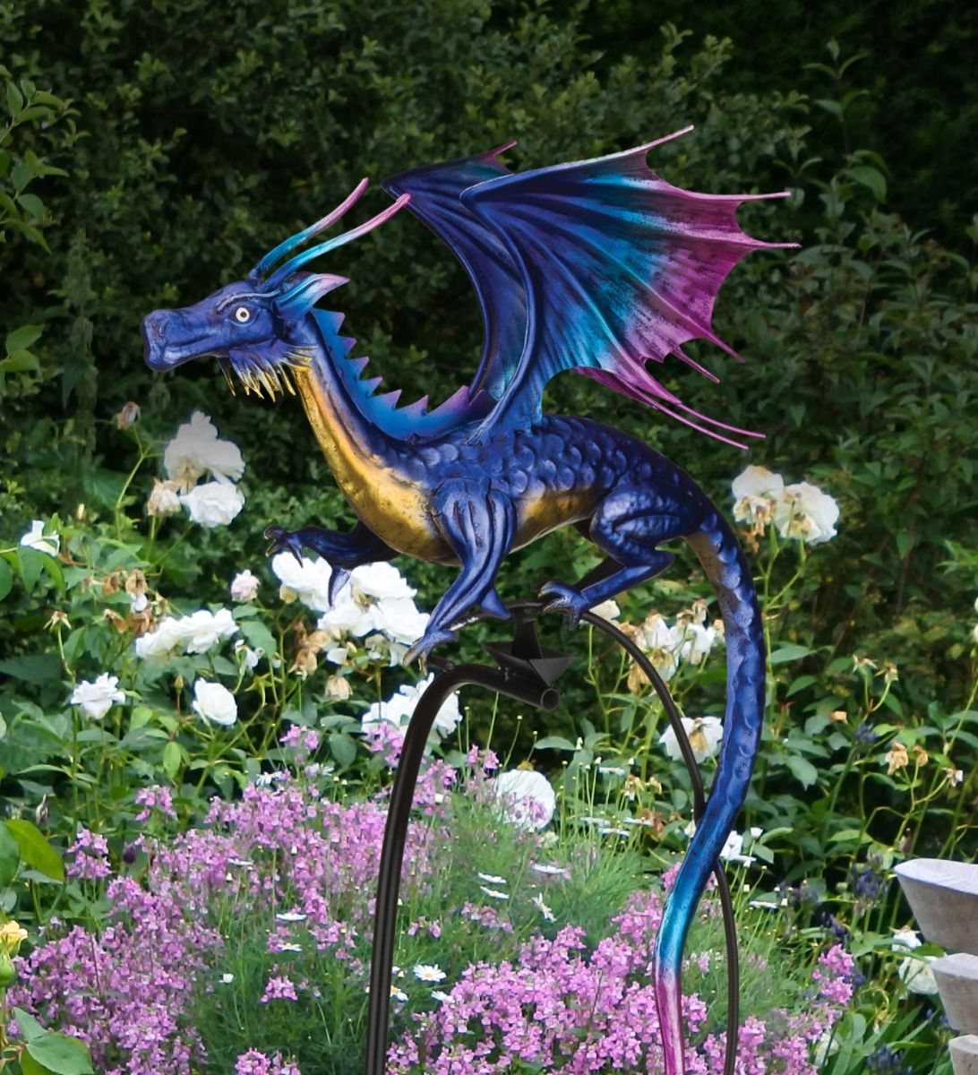 Dragon Rocker Garden Stake - Purple