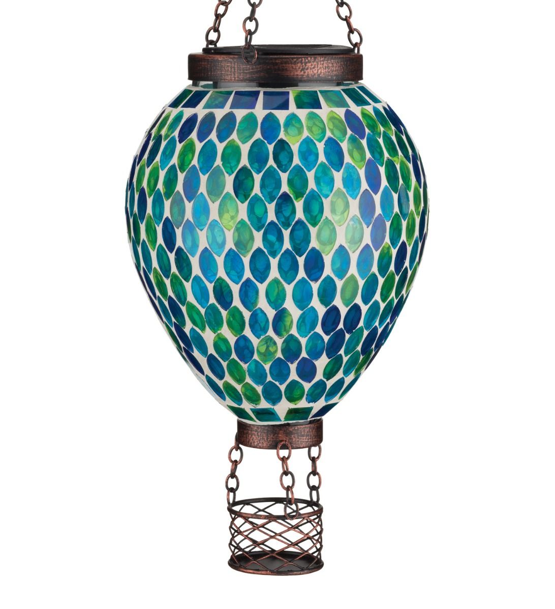 Mosaic Hot Air Balloon Lantern - Blue