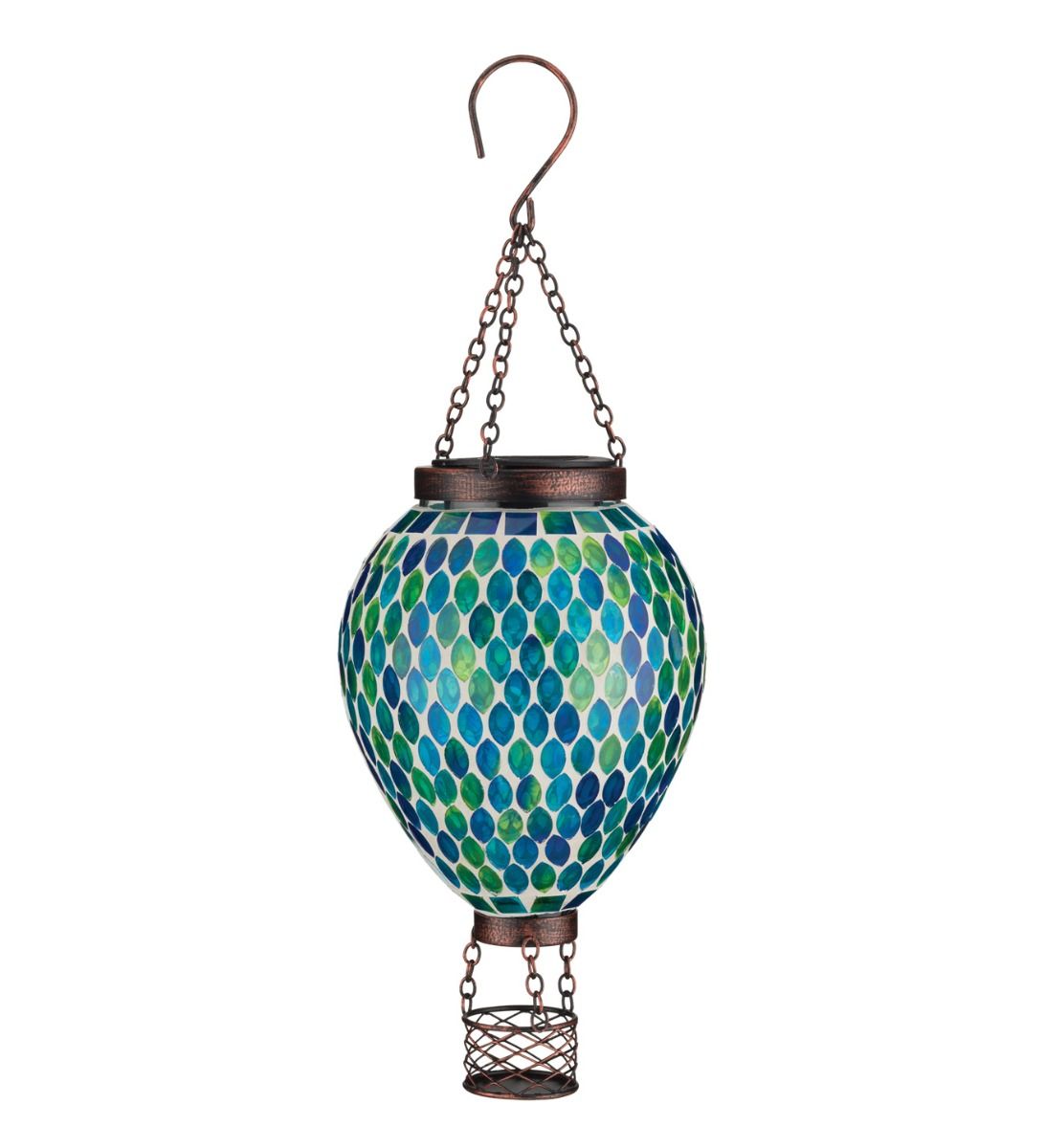 Mosaic Hot Air Balloon Lantern - Blue