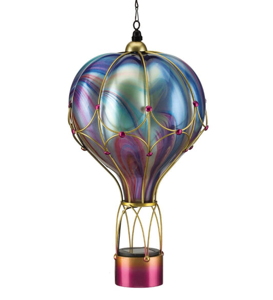 Large Swirl Balloon Solar Lantern - Purple