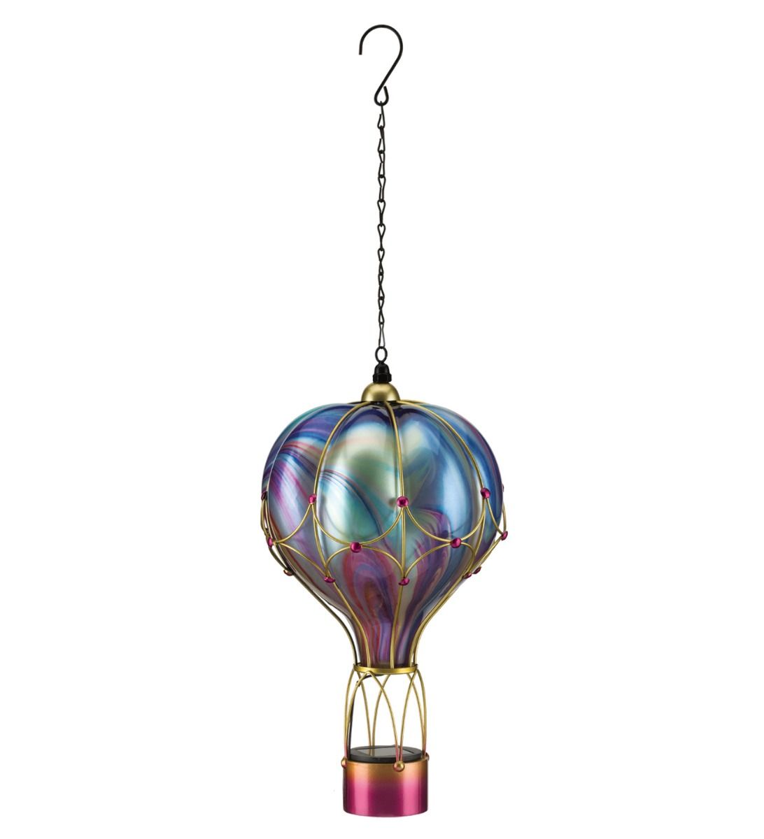 Large Swirl Balloon Solar Lantern - Purple