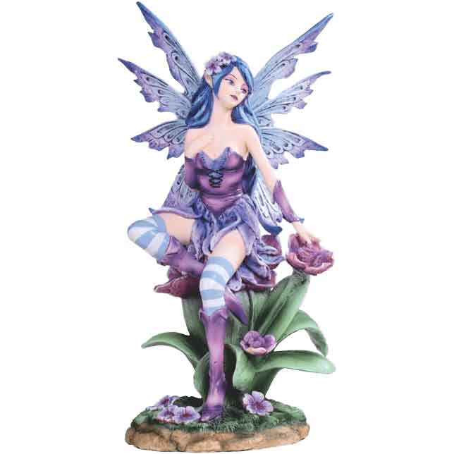 Purple Flower Fairy Figurine