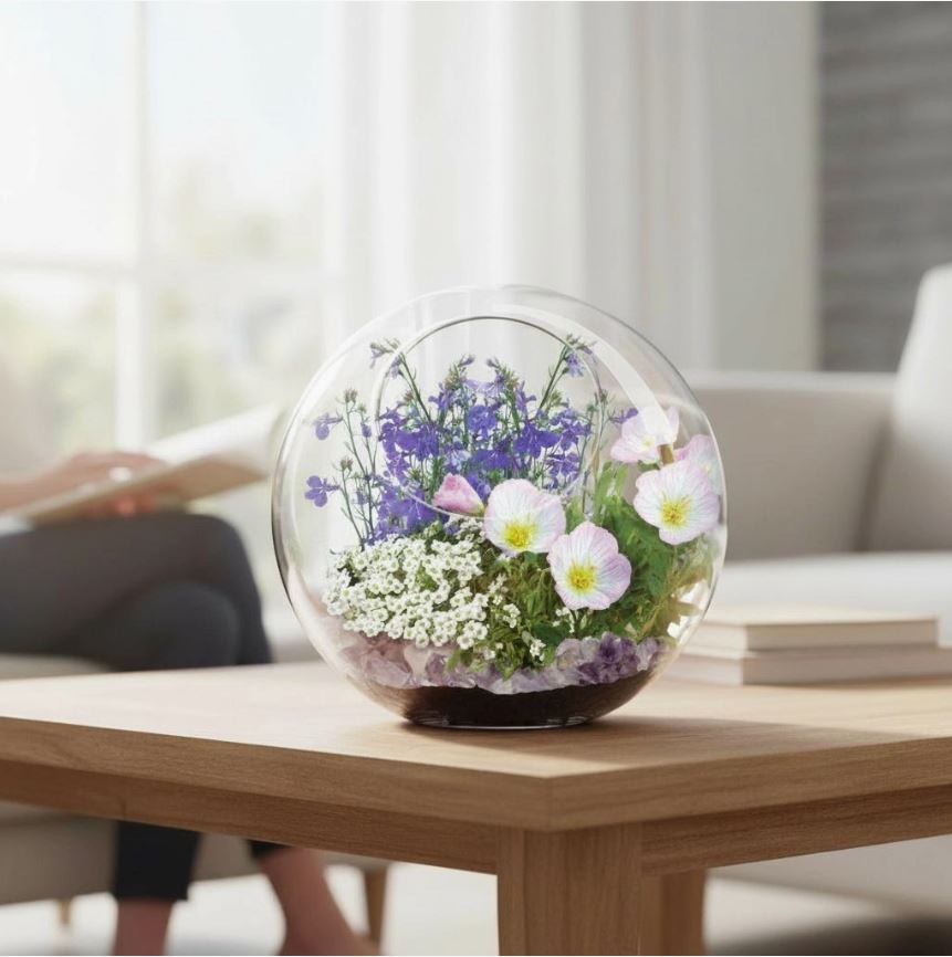 Mini Fairy Triad Glass Terrarium