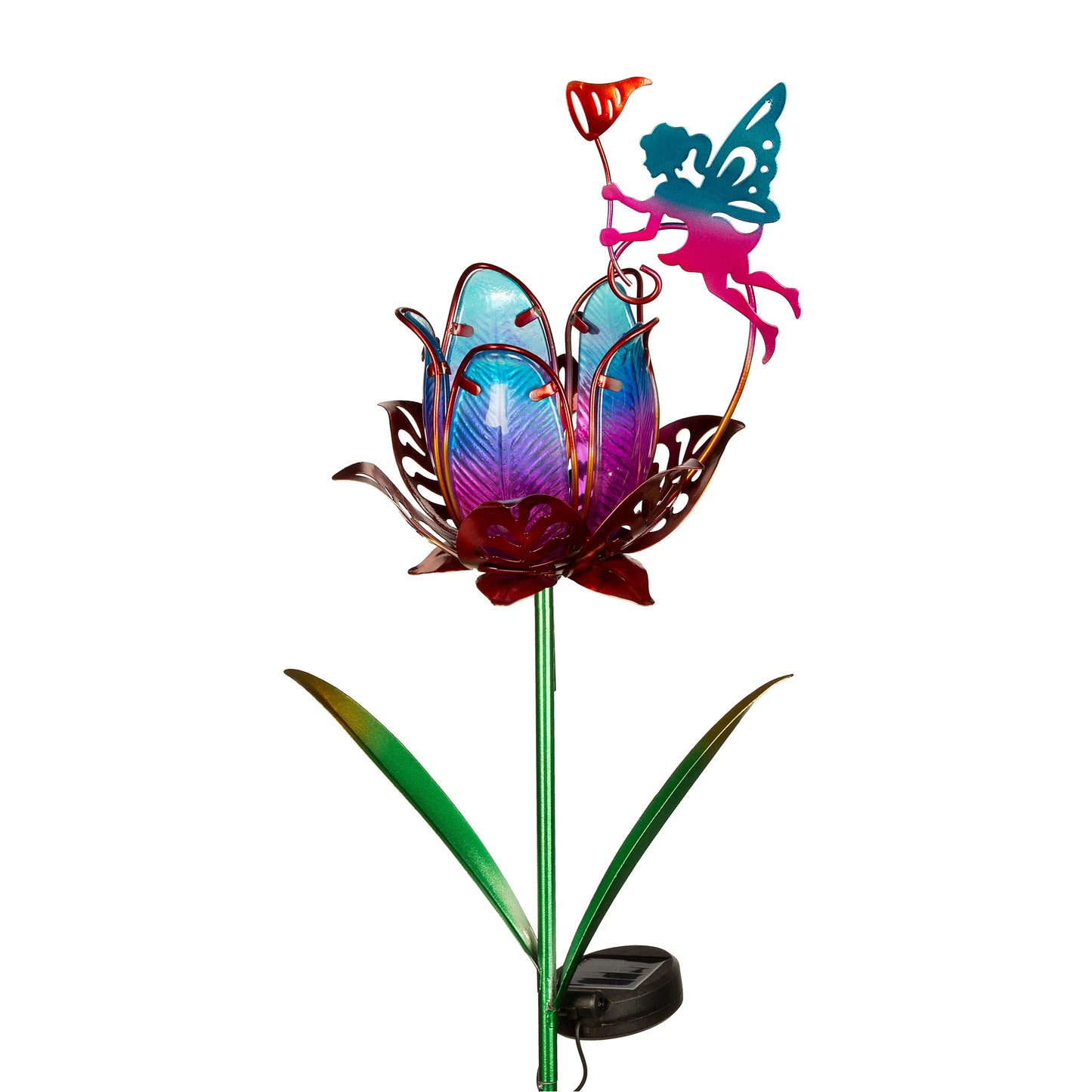 35"H Solar Fairy Flower Garden Stake