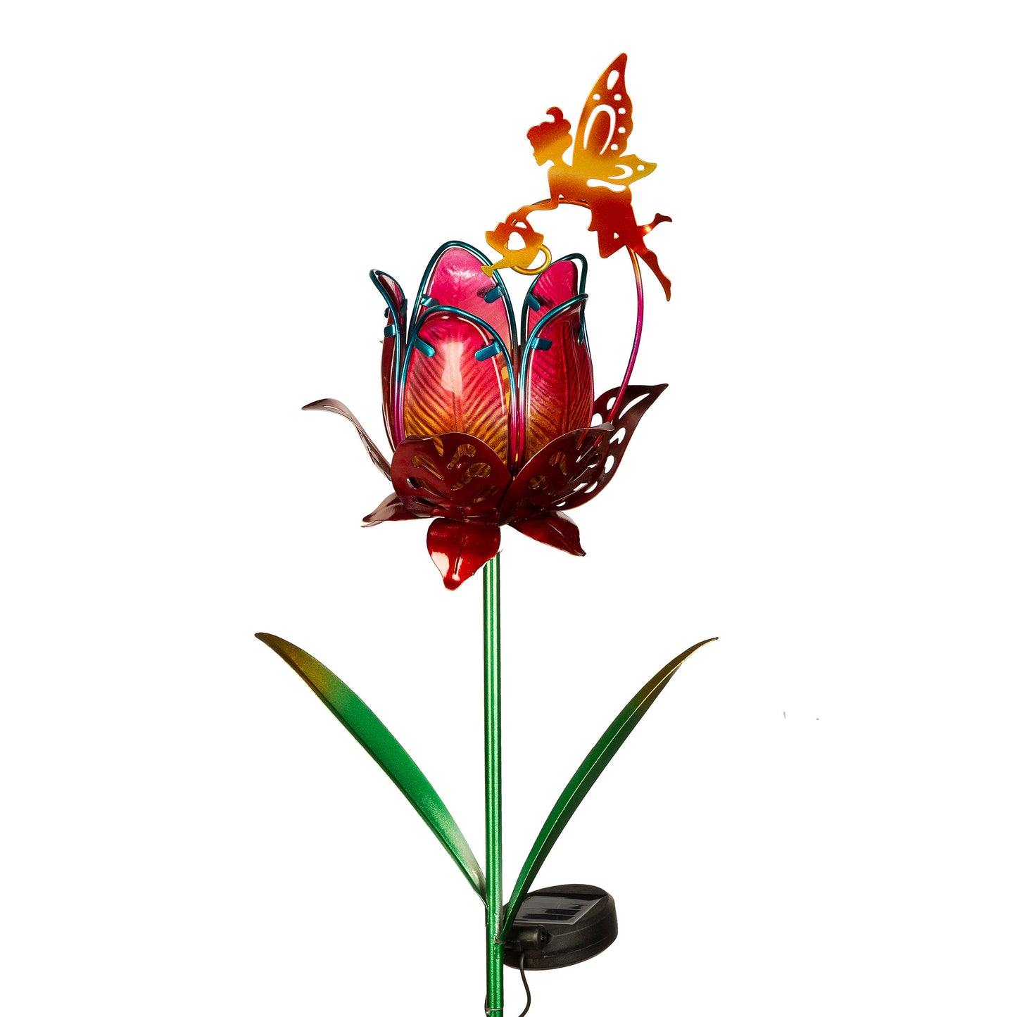 35"H Solar Fairy Flower Garden Stake