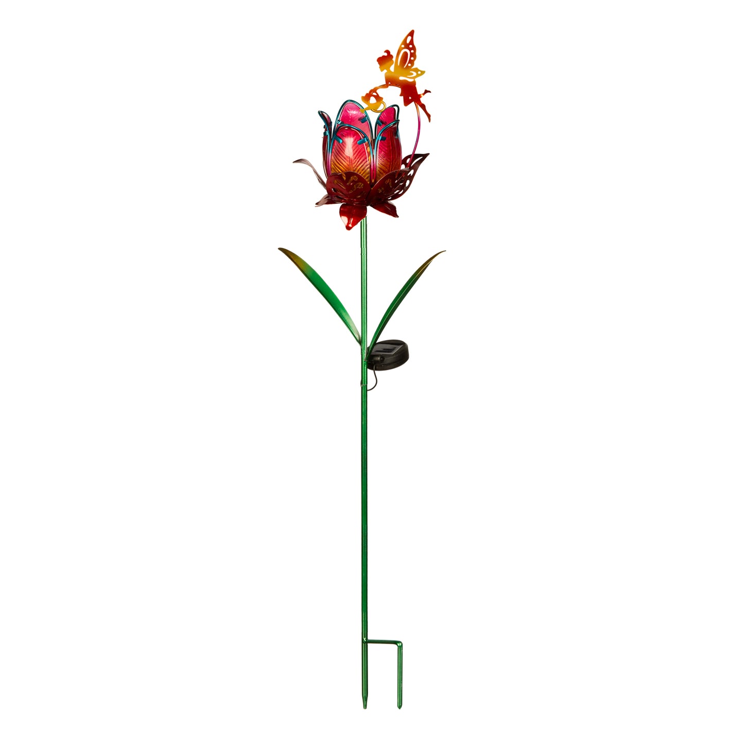 35"H Solar Fairy Flower Garden Stake