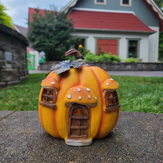 LED Pumpkin Fairy Garden House