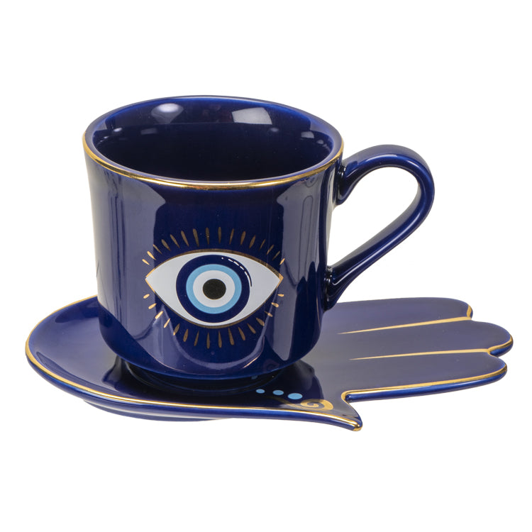 Porcelain Evil Eye Cup & Saucer