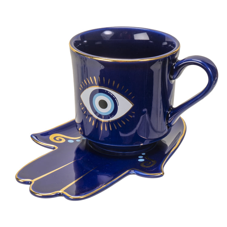 Porcelain Evil Eye Cup & Saucer