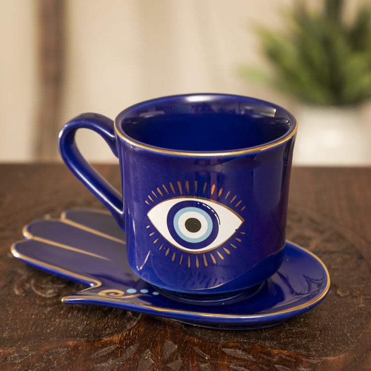 Porcelain Evil Eye Cup & Saucer