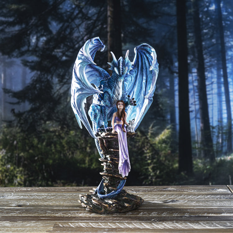 Guardian Dragon Protecting Fairy Figurine