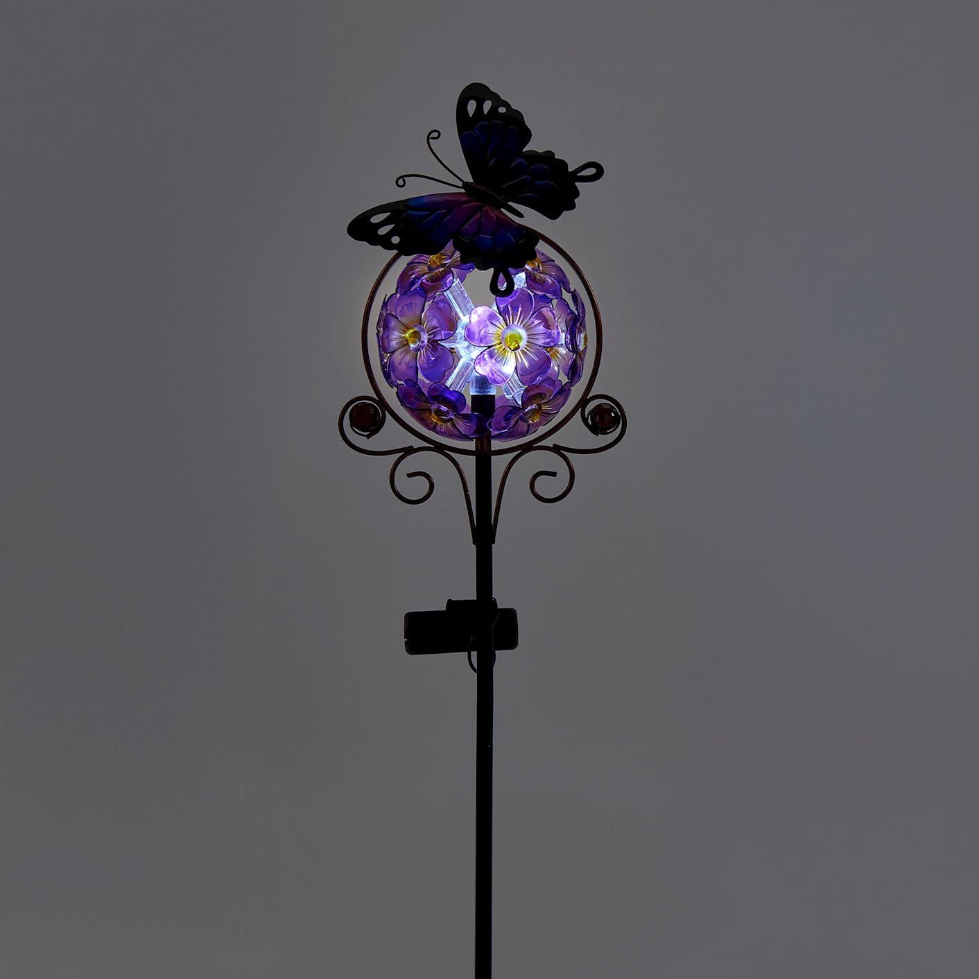 Solar Floral Orb Garden Stake