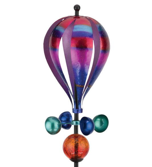 Balloon Solar Wind Spinner Garden Stake - Stripe