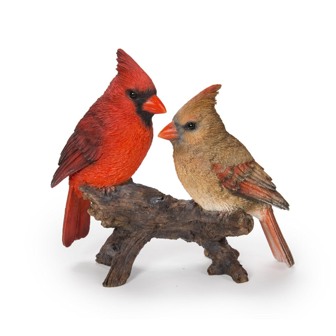 Cardinals on a Stump Figurine