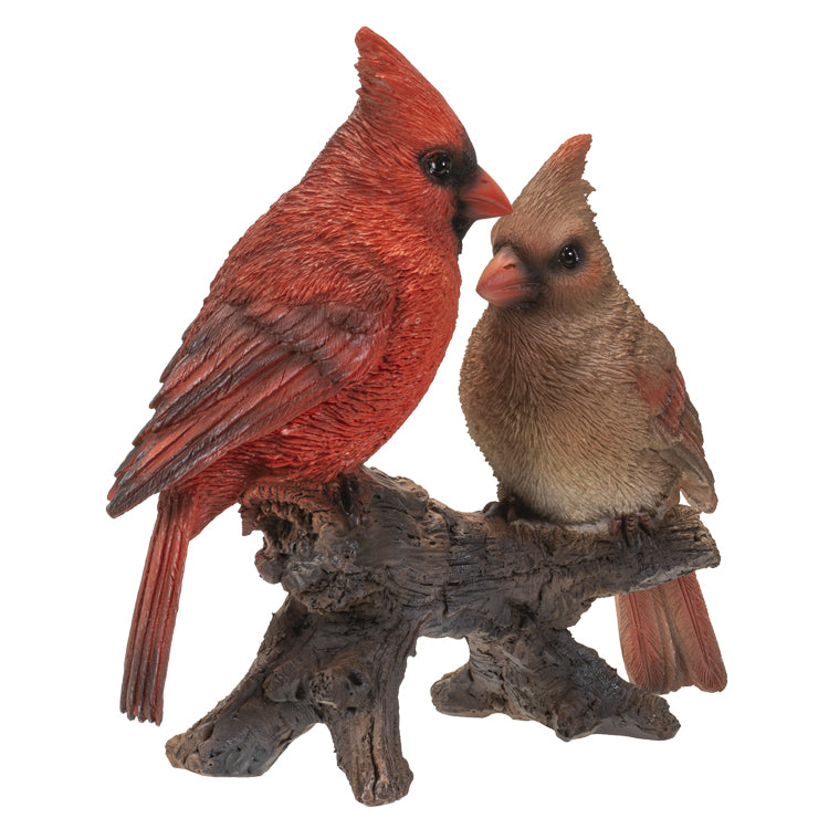 Cardinals on a Stump Figurine