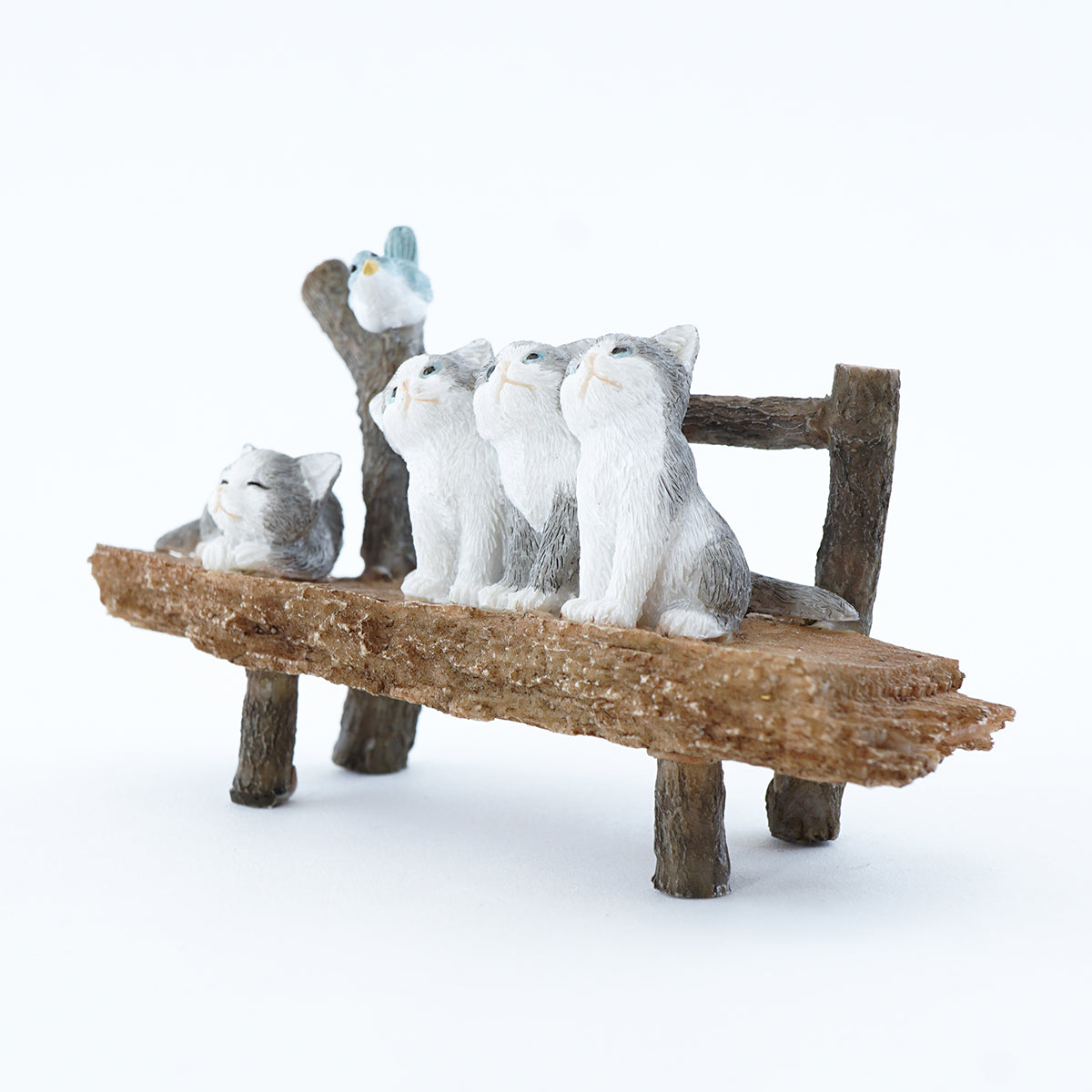 Curious Kittens on a Bench