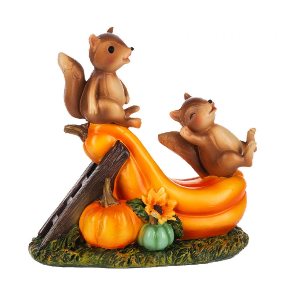 Autumn Playground Sliding Fox Figurine