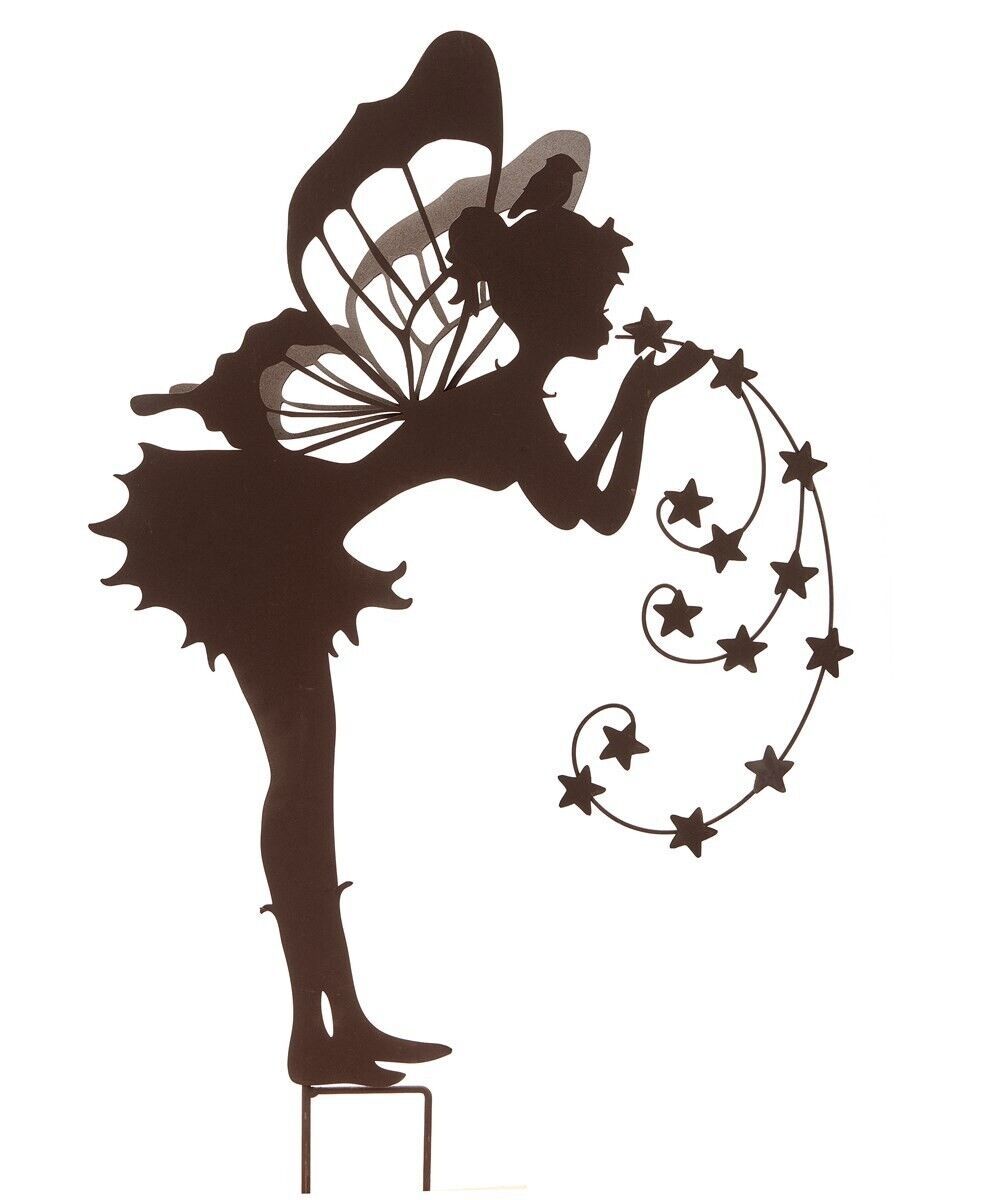 Iron Fairy Silhouette Garden Stake - Fairy Dust