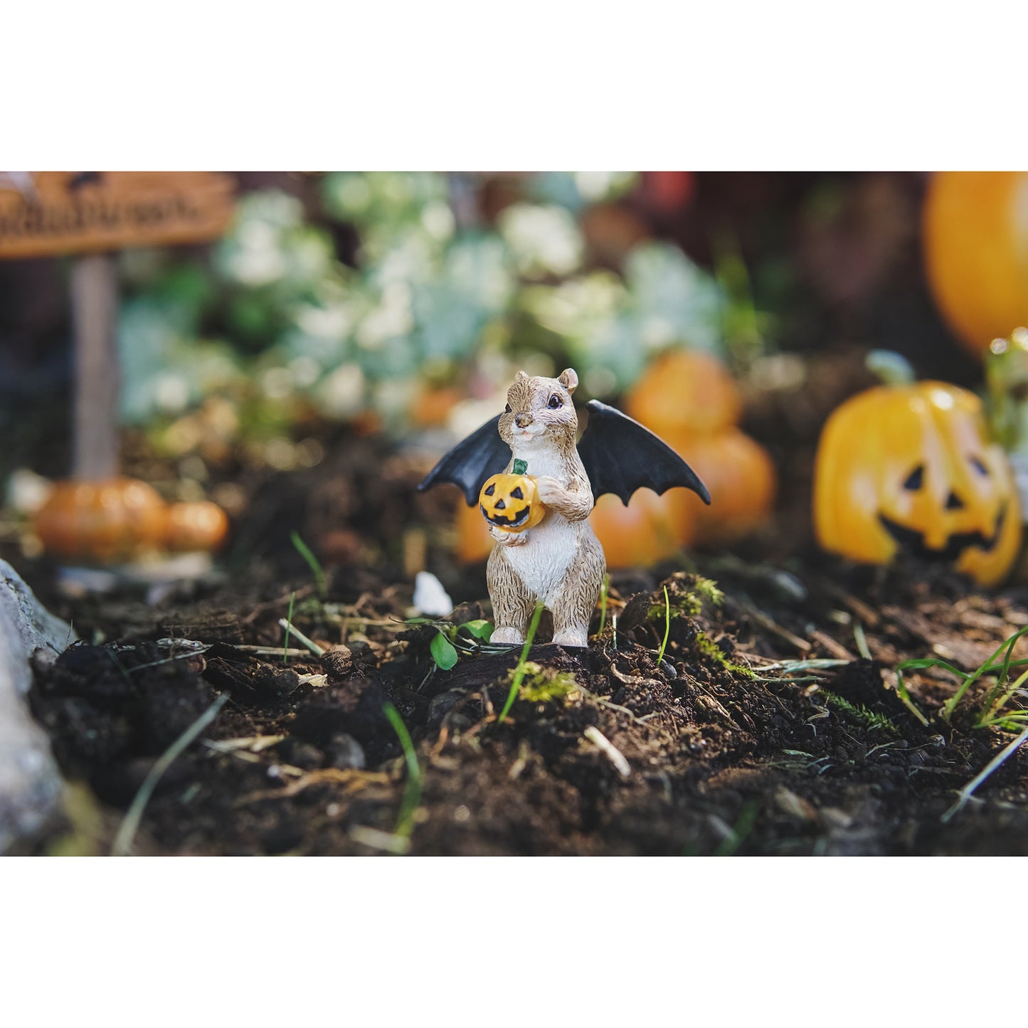 Halloween Squirrel with Bat Wings