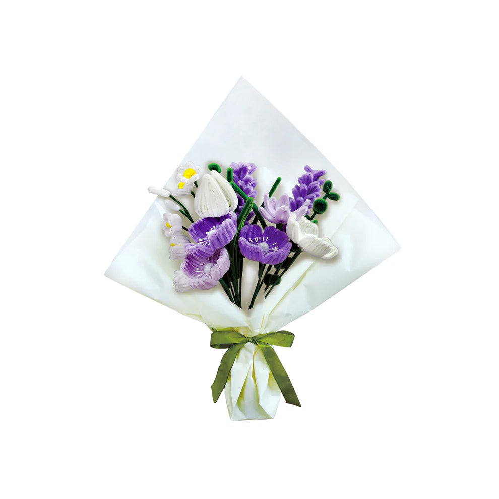 Chenille Purple Flower Bouquet Craft
