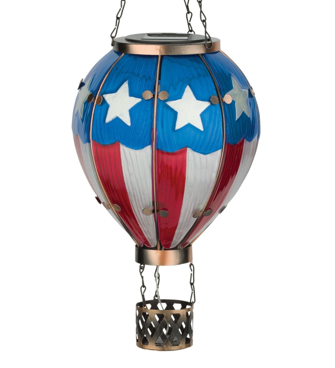 Americana Hot Air Balloon Solar Lantern - Large