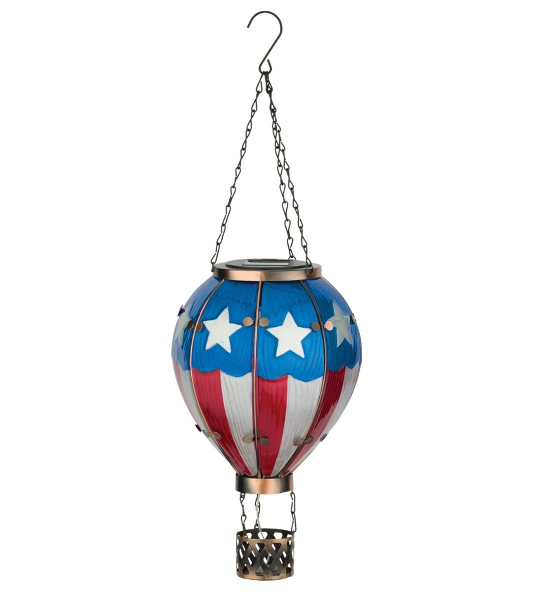 Americana Hot Air Balloon Solar Lantern - Large