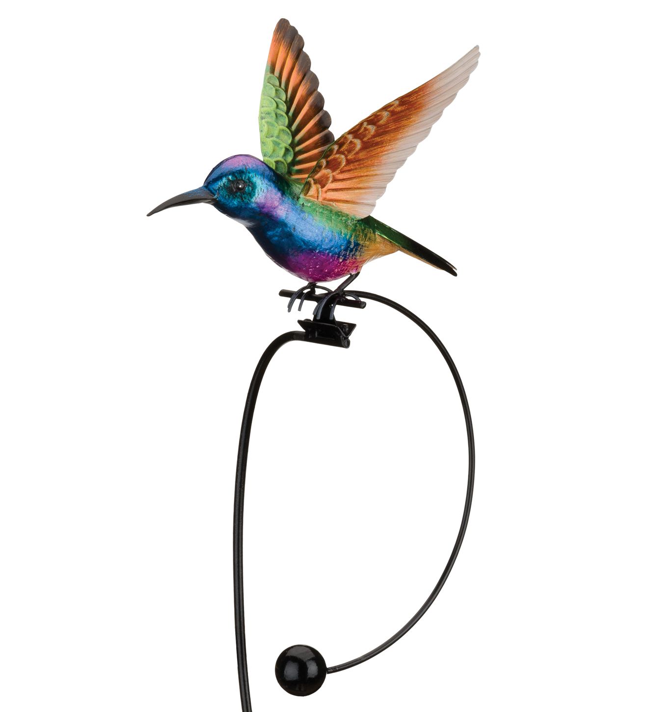 Hummingbird Rocker Garden Stake - Purple Coronet