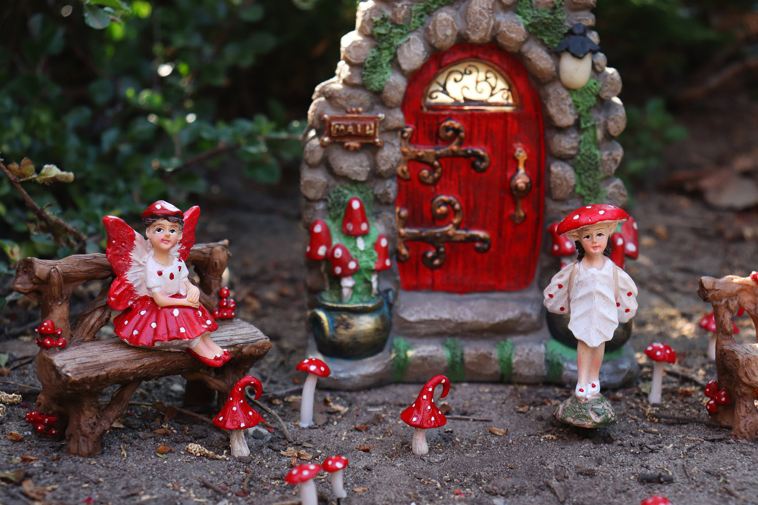Mushroom Themed Fairy Garden