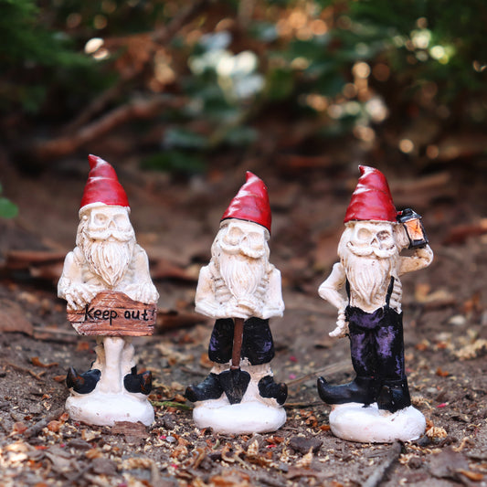 Fairy Garden Miniature Halloween Skeleton Gnomes Enchanted Forest Frankenmuth
