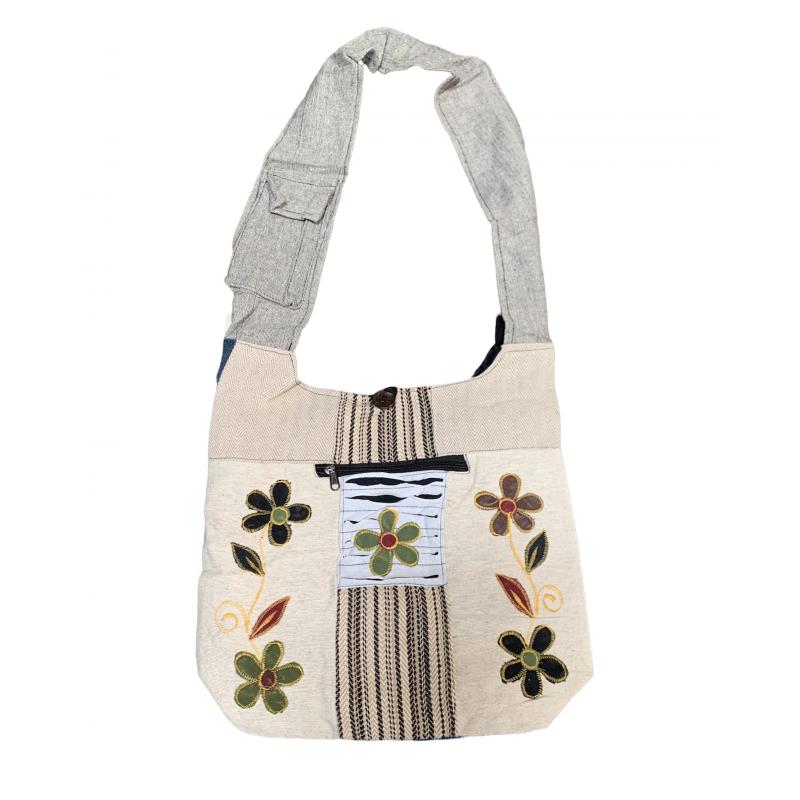 Cotton Flower Embroidered Tote
