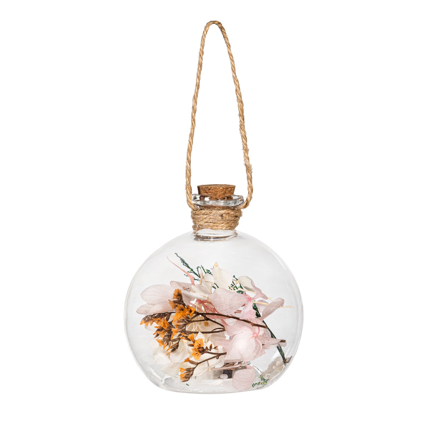 Hanging Floral Glass Jar