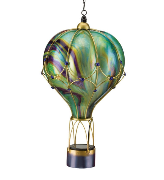 Large Swirl Balloon Solar Lantern - Green