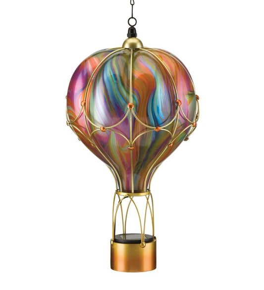 Large Swirl Balloon Solar Lantern - Orange