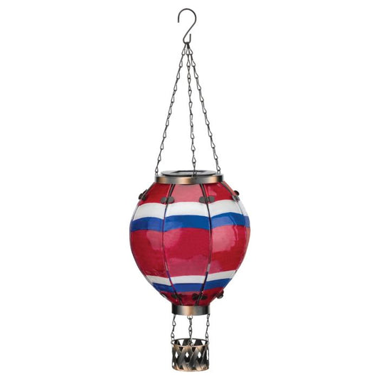 Large Stripe Hot Air Balloon Solar Garden Lantern