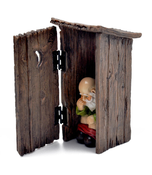 Gnome Using Outhouse