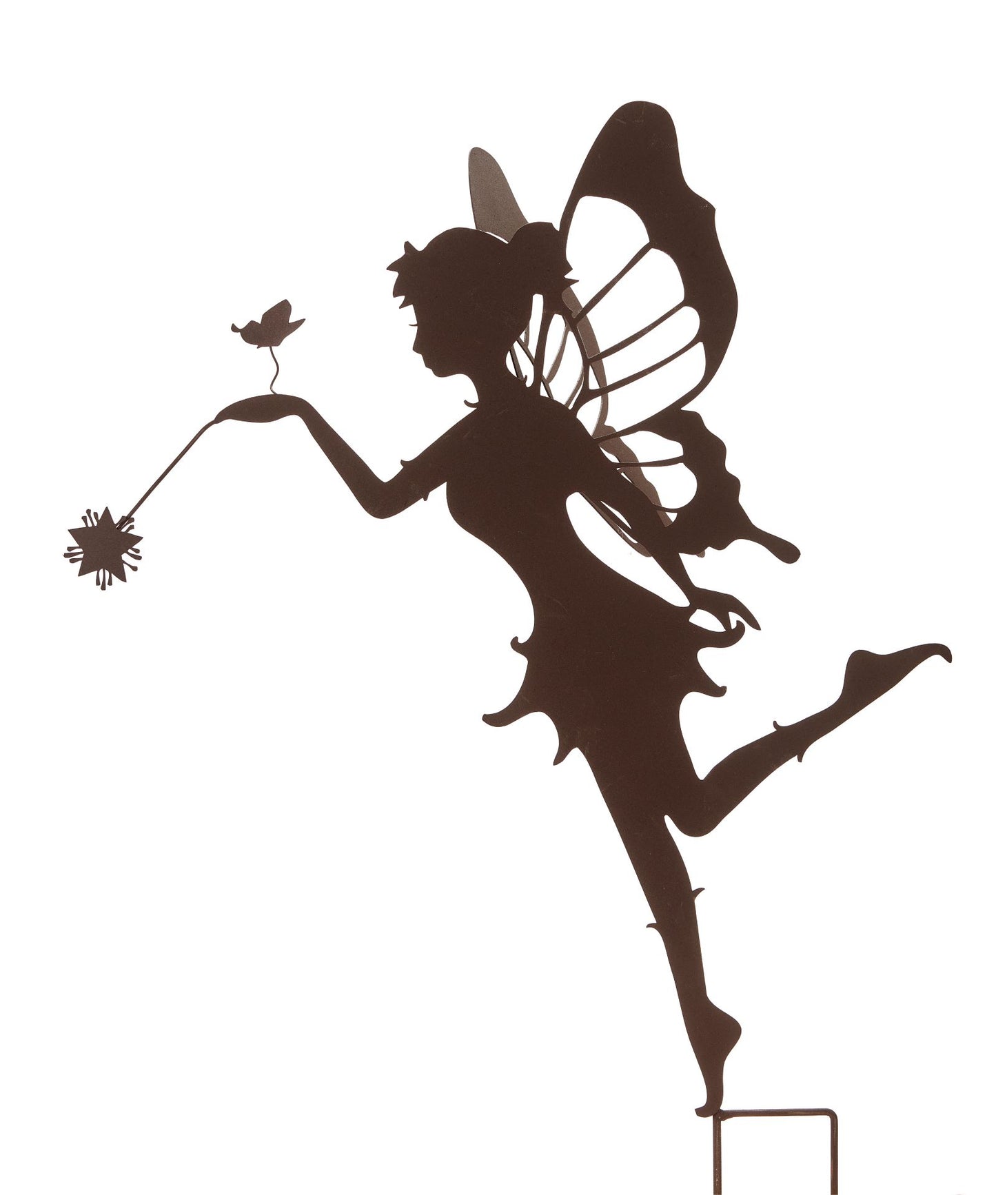 Iron Fairy Silhouette Garden Stake - Magic Wand