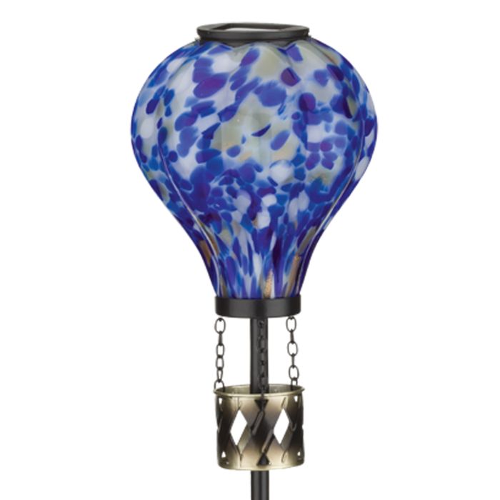 Murano Hot Air Balloon Garden Stake - Blue