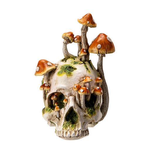 Large Mushroom Skull Figurine