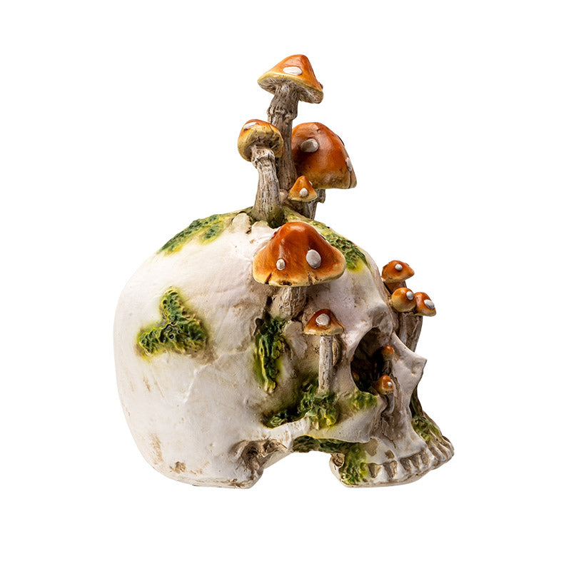 Large Mushroom Skull Figurine