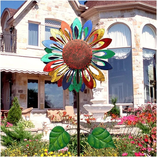 Multi-Color Sunflower Wind Spinner