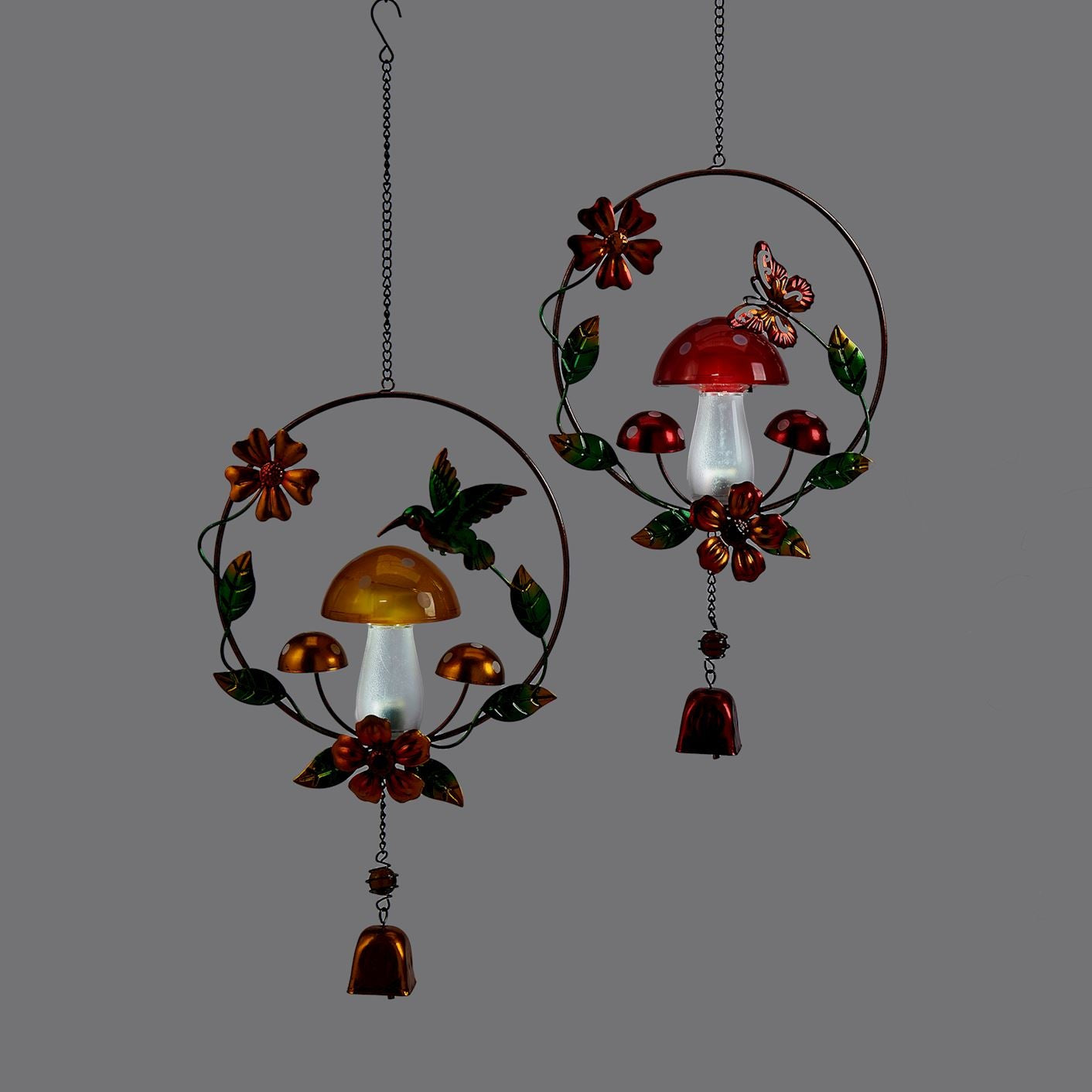 Solar Mushroom Bell Wind Chime