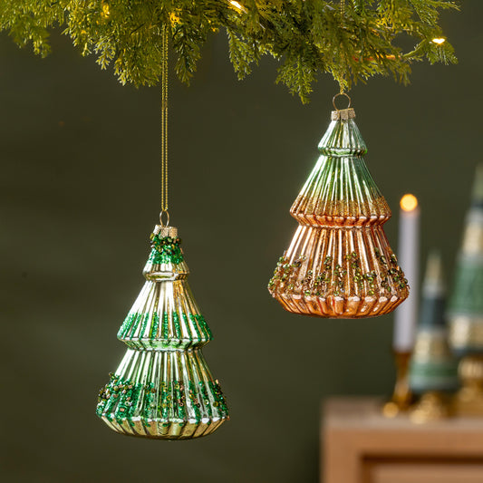 Glass Glitter Tree Ornament