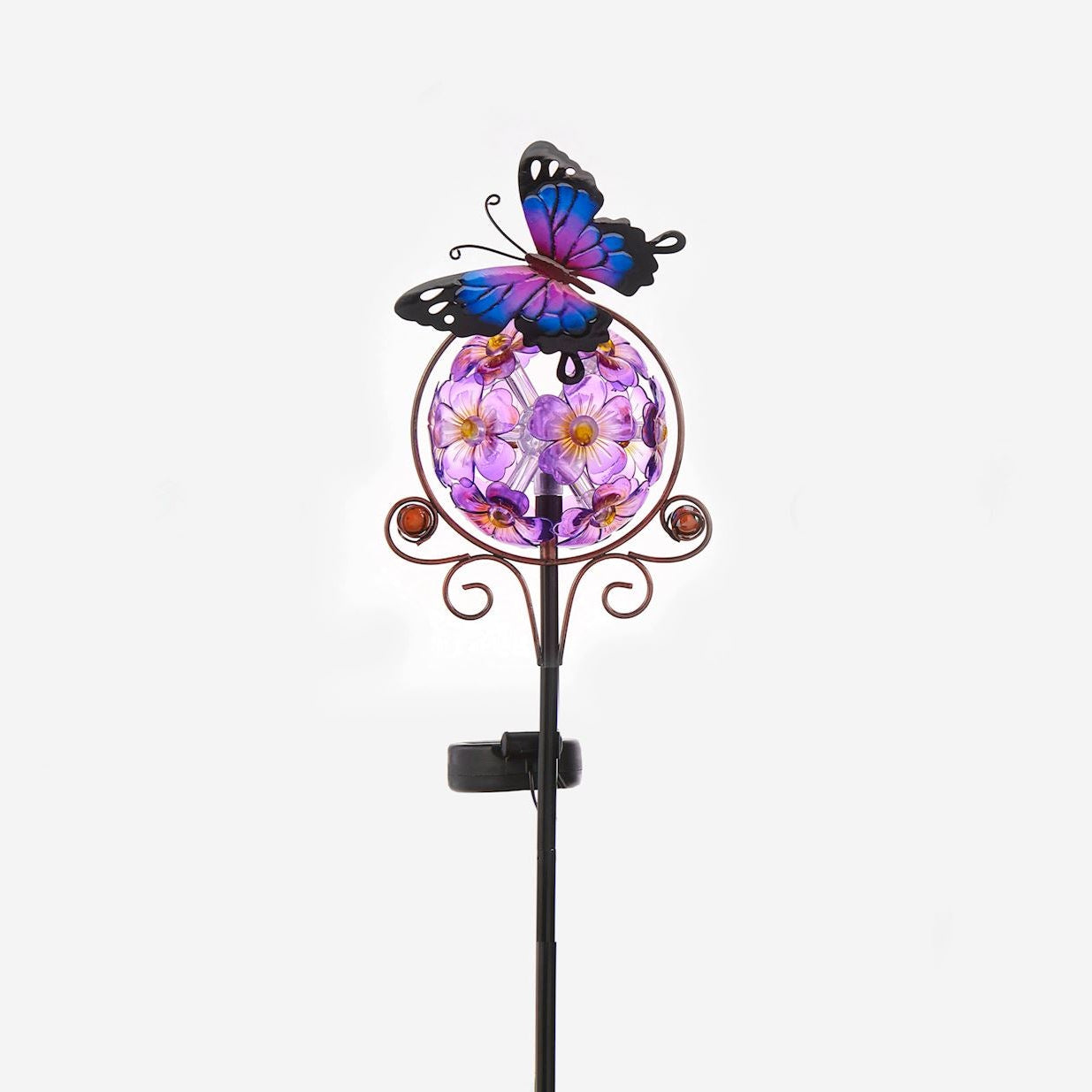 Solar Floral Orb Garden Stake